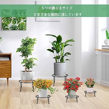 Amazon.co.jp: フラワースタンド アイアン 5個組 花台 観葉植物
